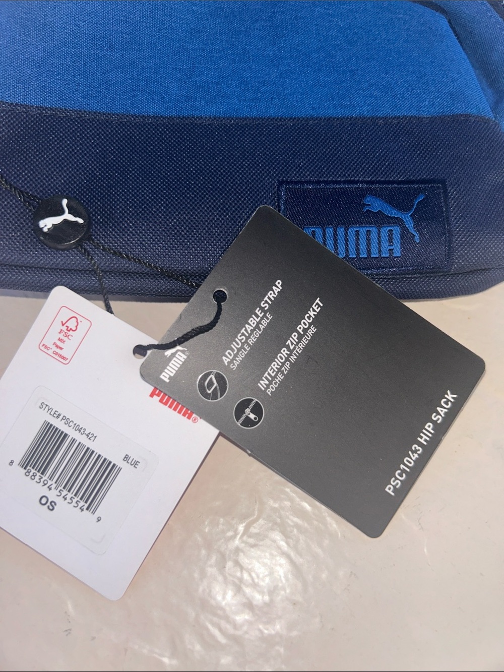NWT Puma - Waist Bag - PSC1043, Heather Blue/Navy Blue, One Size - Picture 7 of 7